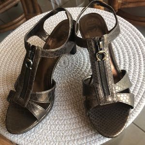 Etienne Aigner Zippered sandals Bronze color